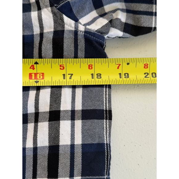 Lauren Ralph Lauren Shirt Womens Medium Petite Blue Plaid Flannel Button Camping - Picture 8 of 16